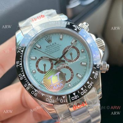 Swiss Quality Replica Rolex Daytona 40mm in Baby Blue Dial Black Ceramic Bezel